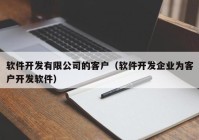 软件开发有限公司的客户（软件开发企业为客户开发软件）